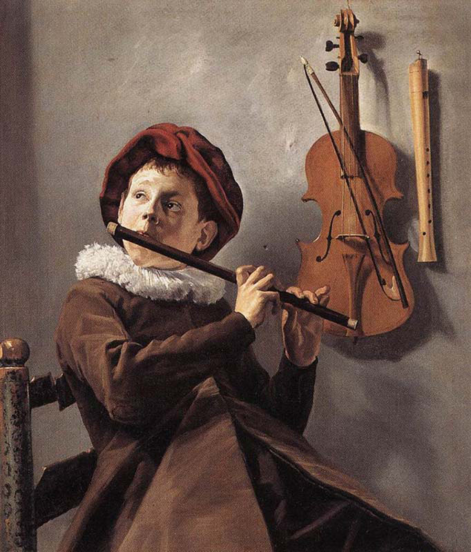 Boy Playing a Flute